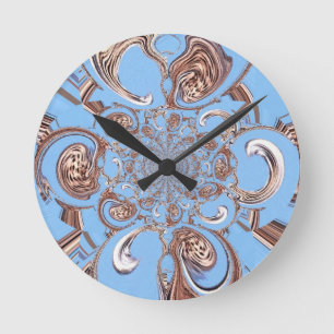 Kunstprint met vintage caleidoscoop ronde klok