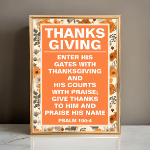 Kunstprint met vintage Thanksgiving-bloemstukken v Poster