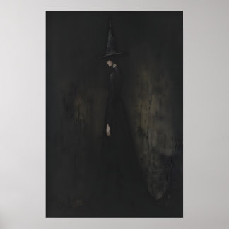 Kunstprint met vintage Wicca-heks voor aan de muur Poster