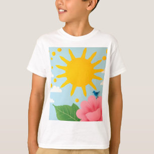 Kunstprint Mid-Century Zon & Natuur - Gestileerde T-shirt