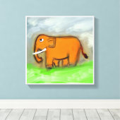 Kunstprint olifant - Mooie Kunst Canvas Afdruk (Insitu (Houten vloer))