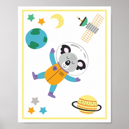 Kunstprint Ruimtedieren Koala Poster (Voorkant)