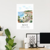 Kunstprint Strandzicht Franse Riviera (Reis Poster (Thuiskantoor)