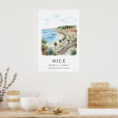 Kunstprint Strandzicht Franse Riviera (Reis Poster (Keuken)