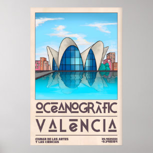 Kunstprint uit het midden van de eeuw, Valencia Poster