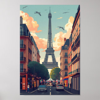 Kunstprint van Parijs aan de muur Poster