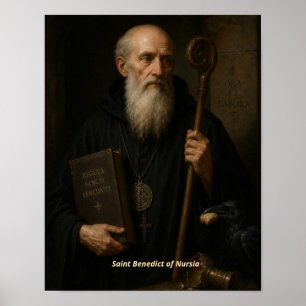 Kunstprint van Sint Benedictus van Nursia Poster