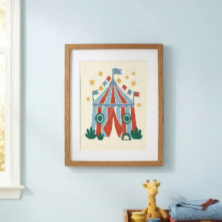 Kunstprint van vintage circustent voor de kinderka poster