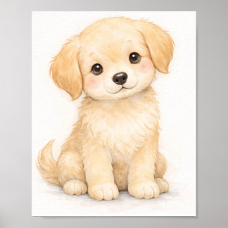 Kunstprint voor de puppykamer met Goudkleurige Ret Poster