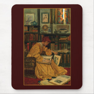 Kunstprint voor de Vintage Boekenliefhebber   Art  Muismat