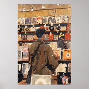 Kunstprint Winkel Oude Platen Muziek Liefhebber Ca Poster