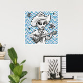Kunstprinten 'The Space Cowboy' - (pop surrealisti Poster (Thuiskantoor)