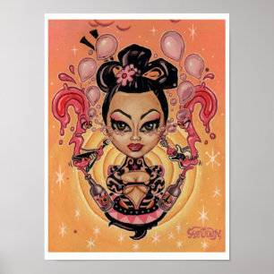 Kunstprinten 'Tranen naar ballonnen' - (surrealist Poster