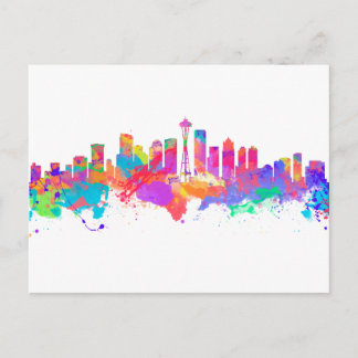 Kunstprinten van de waterverf van de skyline van S Briefkaart
