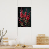 Kunstprintposter met rode Astilbe-bloem Poster (Keuken)