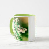 Kunstprofiel van een vlammend dier mok (Voorkant links)