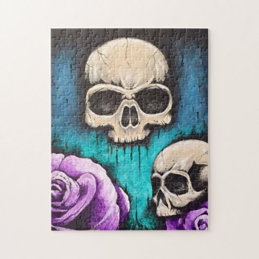 Kunstpuzzel "Skulls & Rozen" Legpuzzel (Verticaal)
