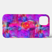 Kunstroze, blauwe, rode textuurachtergrond Case-Mate iPhone case (Achterkant (horizontaal))