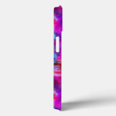 Kunstroze, blauwe, rode textuurachtergrond Case-Mate iPhone case (Achterkant / Rechts)