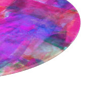 Kunstroze, blauwe, rode textuurachtergrond snijplank (Hoek)