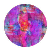 Kunstroze, blauwe, rode textuurachtergrond snijplank (Voorkant)