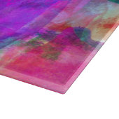 Kunstroze, blauwe, rode textuurachtergrond snijplank (Hoek)