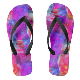 Kunstroze, blauwe, rode textuurachtergrond teenslippers