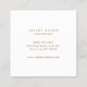 Kunstroze Waterverf Vierkante Visitekaartje (Achterkant)