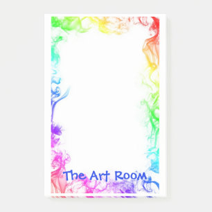 Kunstruimte na de introductie, kunstleraar, groot post-it® notes
