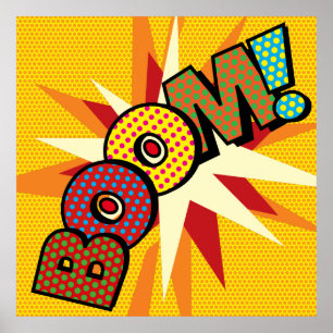 Kunstruimte voor komische boeken Pop Poster