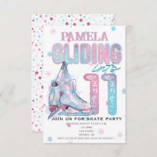 Kunstschaatsen 11e verjaardag Party uitnodiging