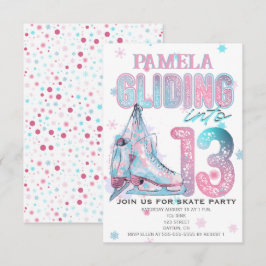 Kunstschaatsen 13e verjaardag Party uitnodiging