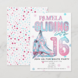 Kunstschaatsen 16e verjaardag Party uitnodiging