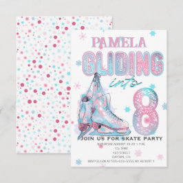 Kunstschaatsen 8e verjaardag Party uitnodiging