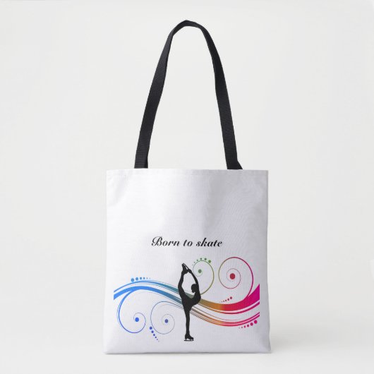 Kunstschaatsen Canvas tas met kleurrijke werveling (Voorkant)