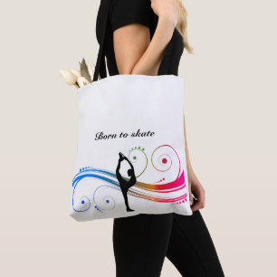 Kunstschaatsen Canvas tas met kleurrijke werveling