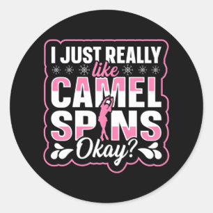 Kunstschaatsen schaats Quote voor een Figuur Ronde Sticker