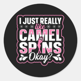 Kunstschaatsen schaats Quote voor een Figuur Ronde Sticker