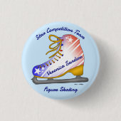 Kunstschaatsen Stars and Stripes Ronde Button 3,2 Cm (Voorkant)