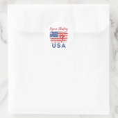Kunstschaatsen USA Amerikaanse Vlag IJsschaatser Ronde Sticker (Tas)