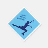 Kunstschaatsen Verjaardag Blauwe Sparkle Papier Se Servet (Hoek)