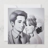 Kunstschets Bruiloft Uitnodiging (Achterkant)