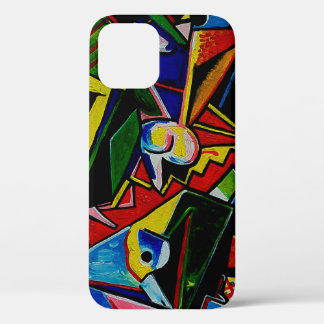 Kunstschilder Abstracte driehoekskromme vierkant,  iPhone 12 Hoesje