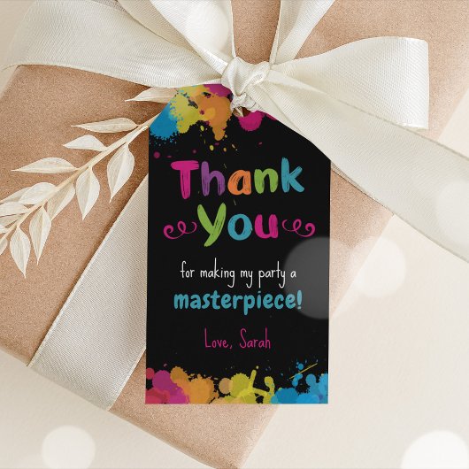 Kunstschilder Dank u Labels, kunstfilms Cadeaulabel