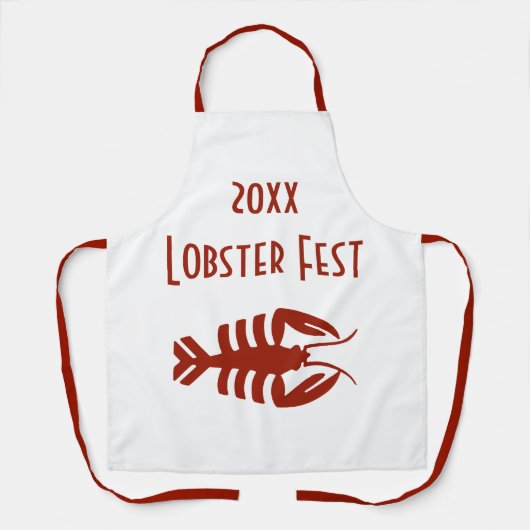 kunstschilder Deco Seafood Lobster in het rood Schort (Voorkant)
