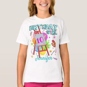 Kunstschilder schilderende platter Birthday Girl M T-shirt