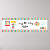 Kunstschilderende partij Birthday Banner 40x12 Poster (Voorkant)