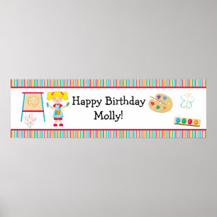 Kunstschilderende partij Birthday Banner 40x12 Poster