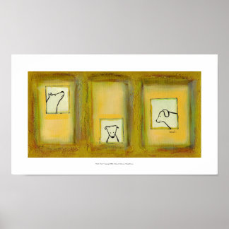 Kunstschilderij maakt kunst leuk, hedendaags schil poster