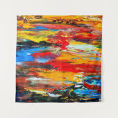 Kunstschilderij met paletmessenzwart, parijs, rood wandkleed (Voorkant)